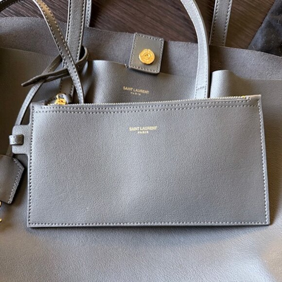 YSL East West Large Tote Storm Grey - Picture 3 of 4
